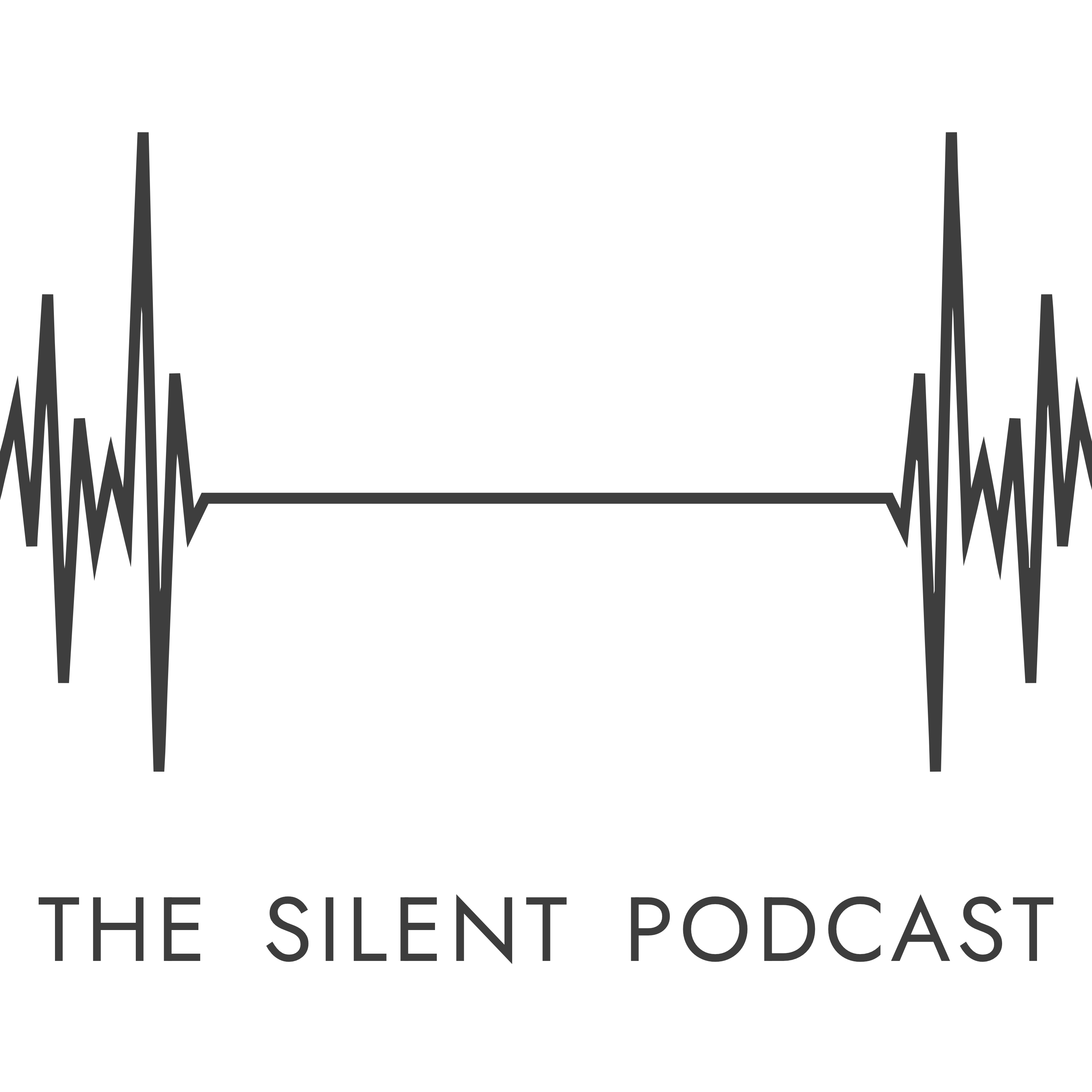 The Silent Podcast logo, a simple illustration of headphones